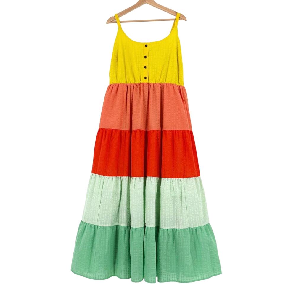 torrid Yellow, Coral, Red, Mint, Green Tiered Maxi Dress